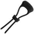 Stay-Erect Black Adjustable Silicone Vibrating Cock Ring