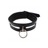 Leather Fashion Collar Black with O-Ring