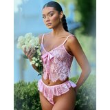 Roma Lace Essentials Pink Eyelash Lace Cami Set - S / M - Pink