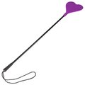 Love Sting Purple Silicone Heart Riding Crop - 19 Inch