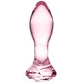 Petal Prism Pink Rose Glass Butt Plug - 5 Inch