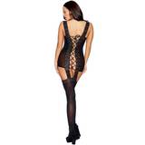 Dreamgirl Sheer Lace All-In-One Suspender Dress and Stockings