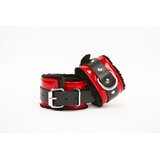 Patent Fur Lined Cuffs Red - Black