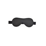 Leather Blindfold With Blue Fur Lining - One Size