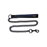 Black Leather Leash with Black Hardware