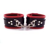 Plain Leather Ankle Cuffs with Coloured Piping - AVAILABLE IN OTHER COLOURS
