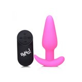 Remote Control 21X Vibrating Silicone Butt Plug - Pink