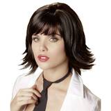 Black Layered Bob Wig with Fringe