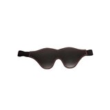 Velvet Lined Leather Blindfold with Burgundy Stitching - One Size