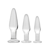 Prisims 3 Piece Glass Plug Set - Clear