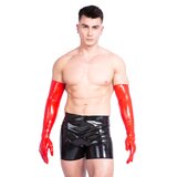 Men`s Moulded Shoulder Length Latex Gloves in Red