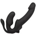 Tri-OH! Black Vibrating Strapless Strap-On - 9 Inch