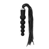 Black Flogger with Curved Silicone Dildo - Black