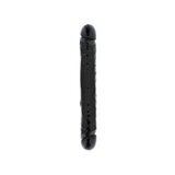 Doc Johnson Veined Double Header Dong - Black - 12 inch