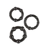 Ram Beaded Cock Rings - Black